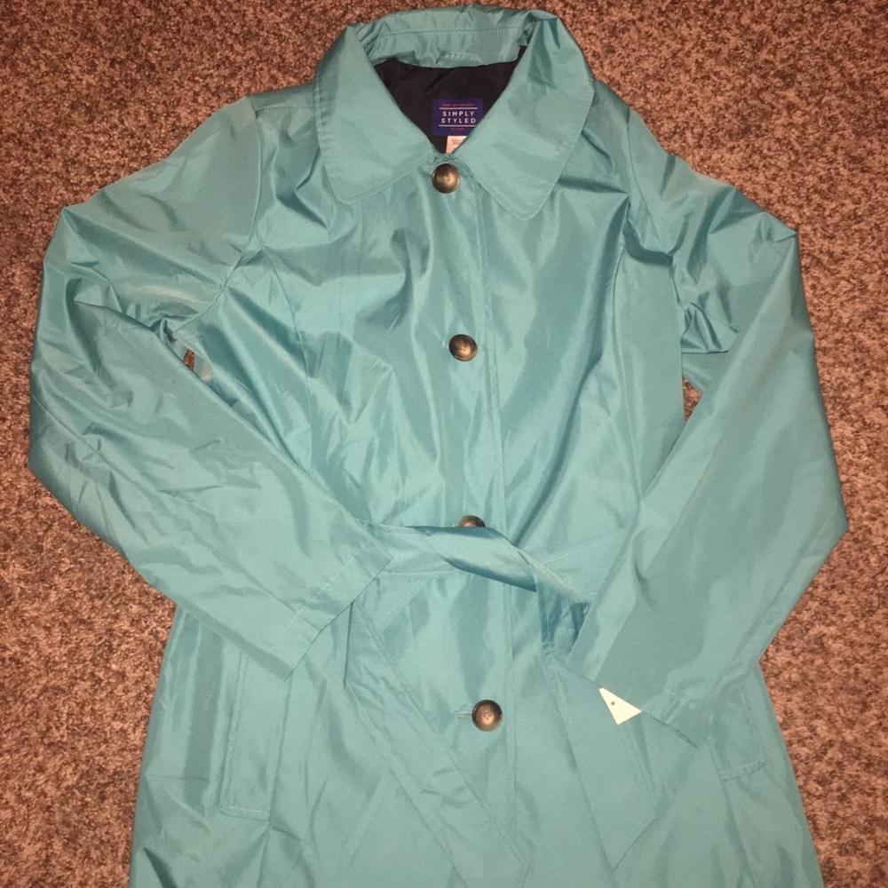 Aqua trench coat